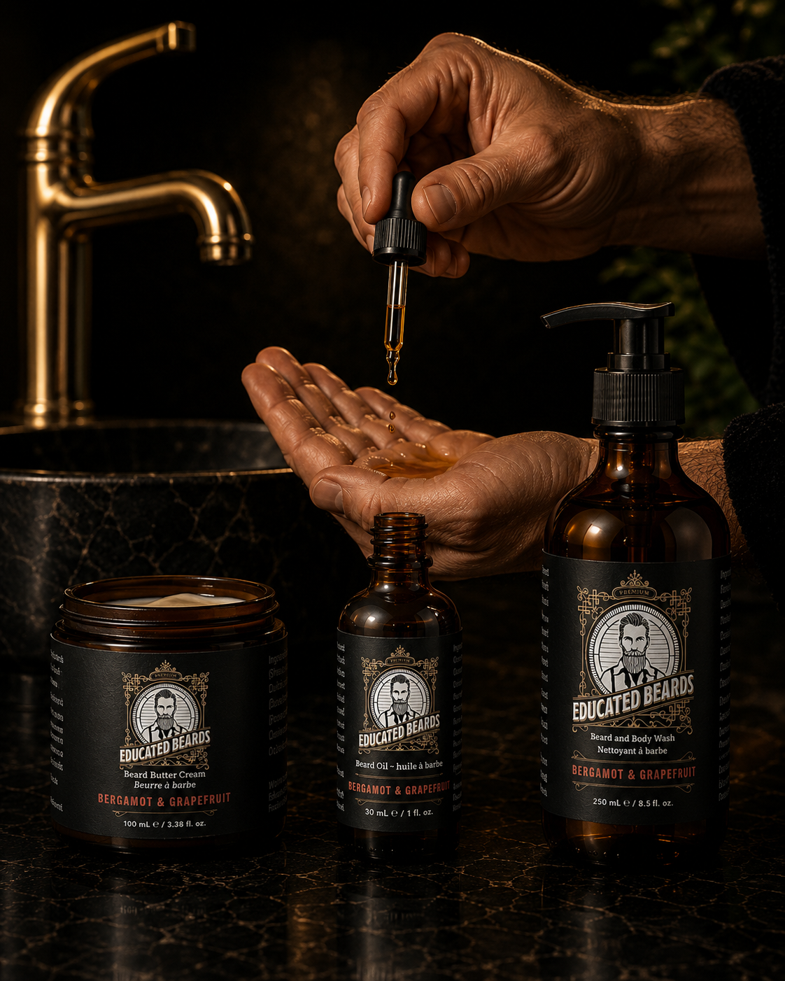 How to use Bergamot Grapefruit Beard Maintenance Kit