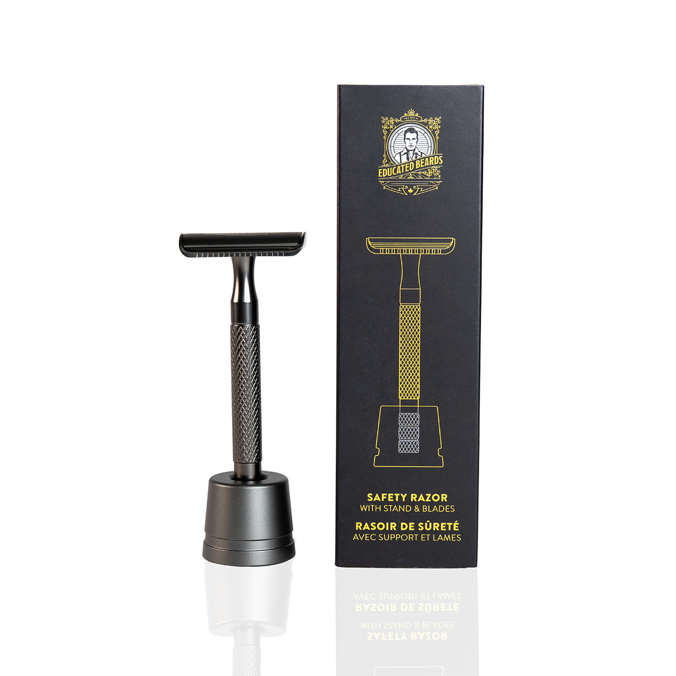 Safety Razor with Stand + 10 Blades - Educated Beards Safety Razor with Stand + 10 Blades - Educated Beards