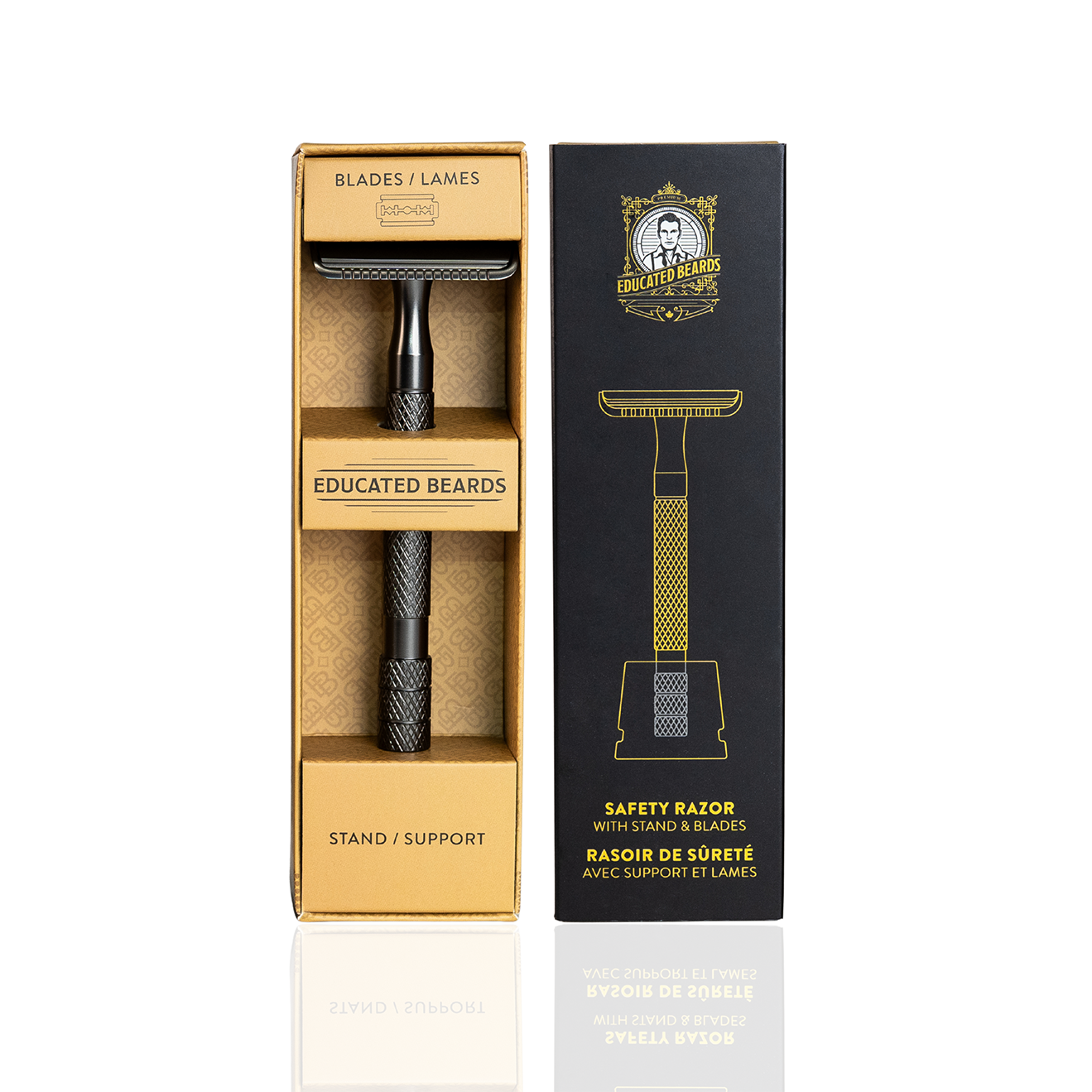 Safety Razor with Stand + 10 Blades - Educated Beards Safety Razor with Stand + 10 Blades - Educated Beards