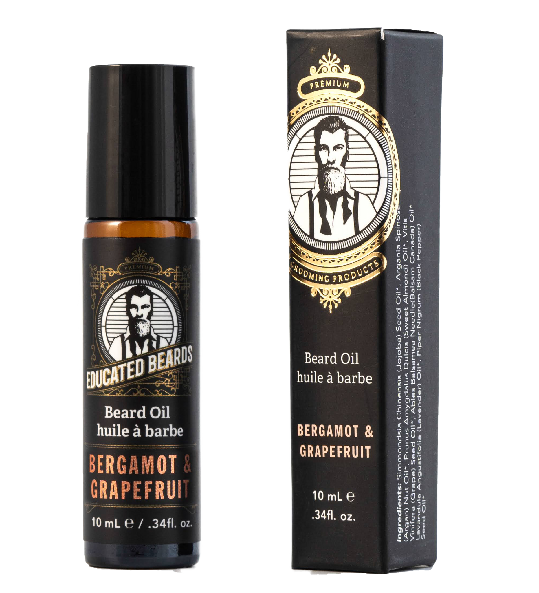 Bergamot & Grapefruit beard oil 10 ml bottle