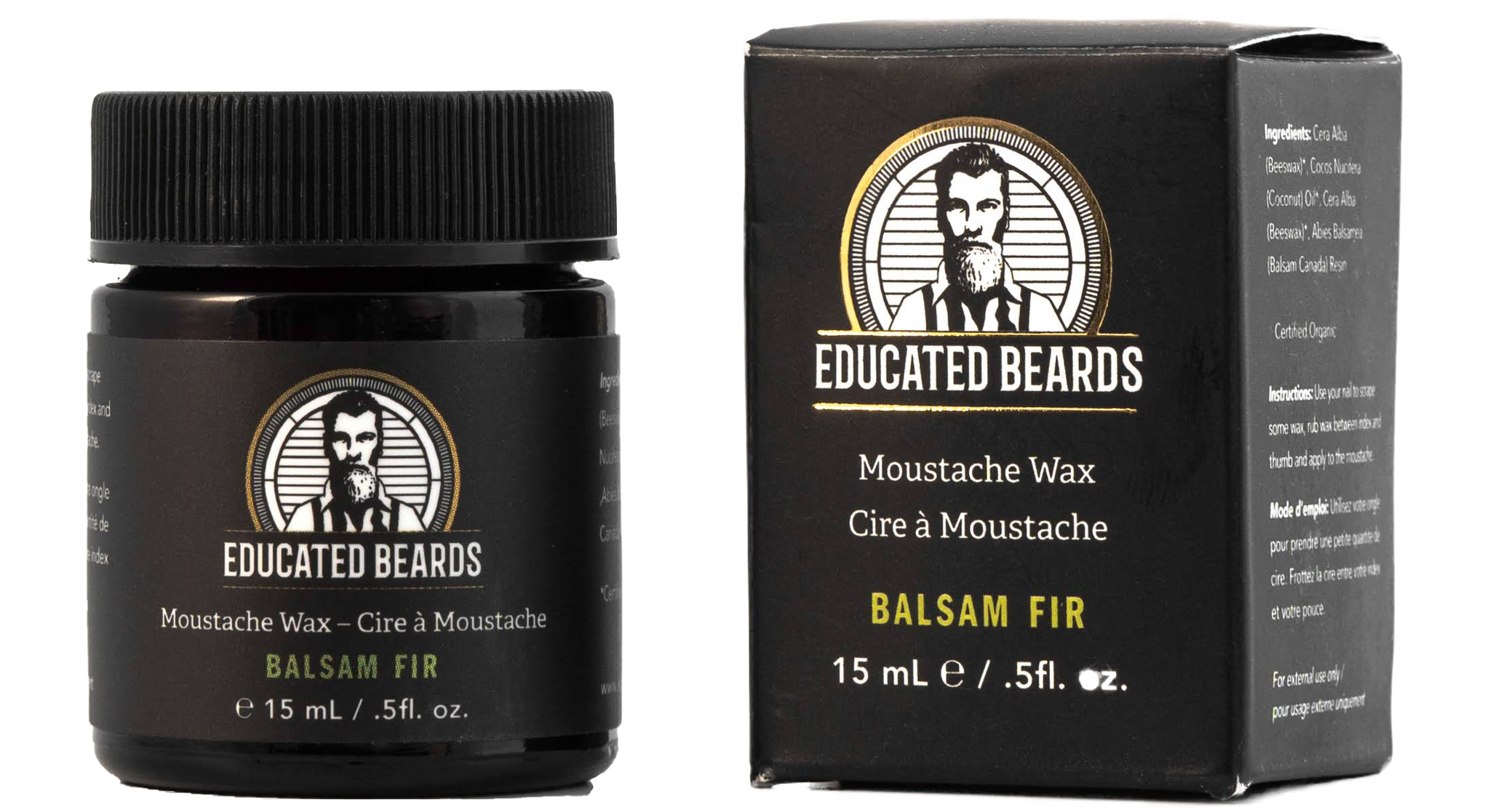 Balsam Fir  moustache wax 15ml bottle