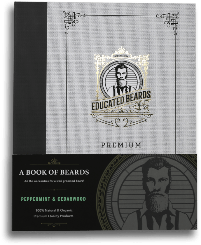 Peppermint & Cedarwood Book of Beards /  Premium Beard Kit 8items | Educated Beards