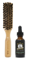 Peppermint & Cedarwood Beard Oil Combo Boar Hair Brush