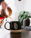 EB Hand Thrown Stoneware Mug with Moustache Protector