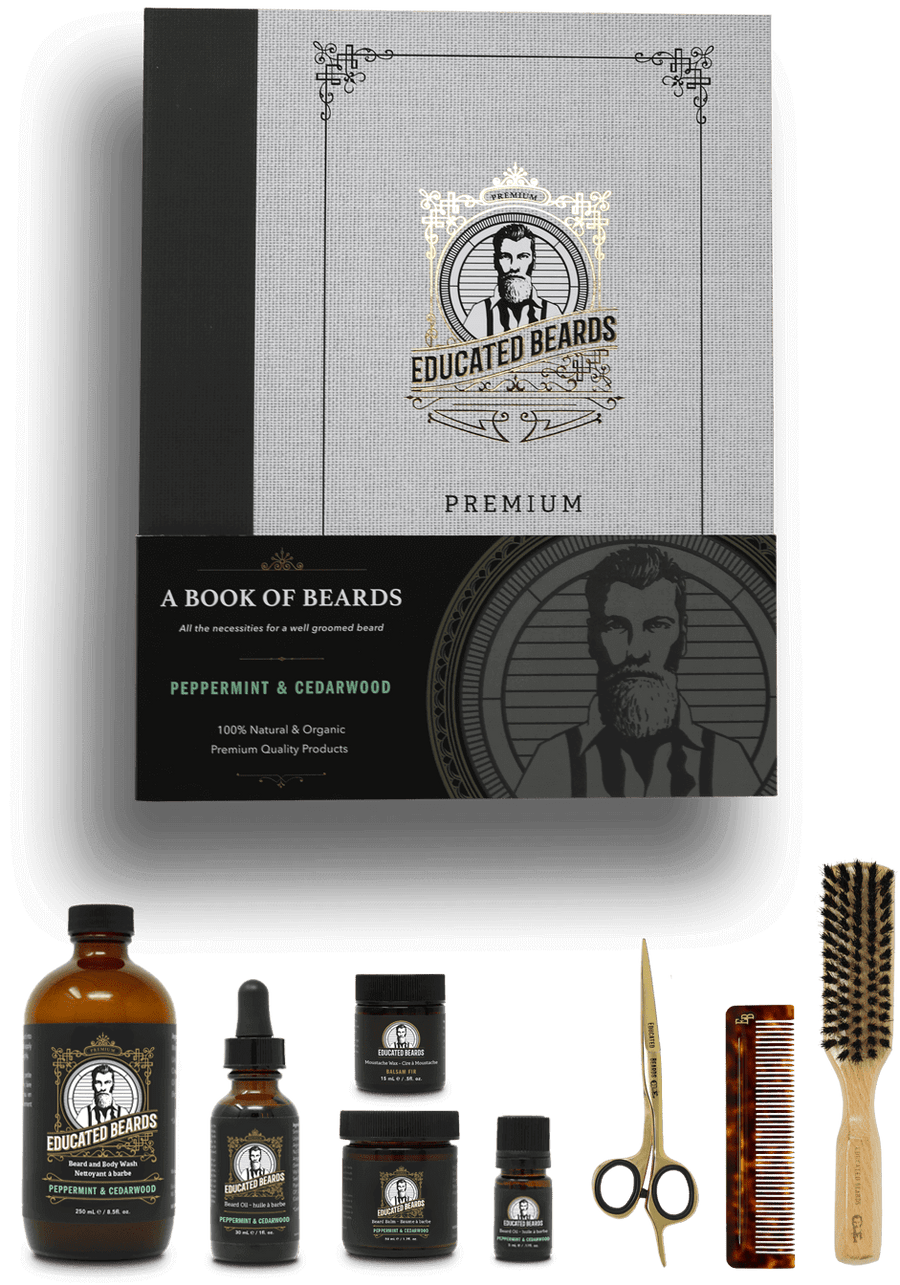 Peppermint & Cedarwood premium beard grooming kit