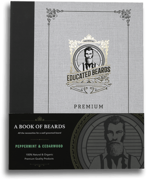 Peppermint & Cedarwood Book of Beards /  Premium Beard Kit 8items | Educated Beards